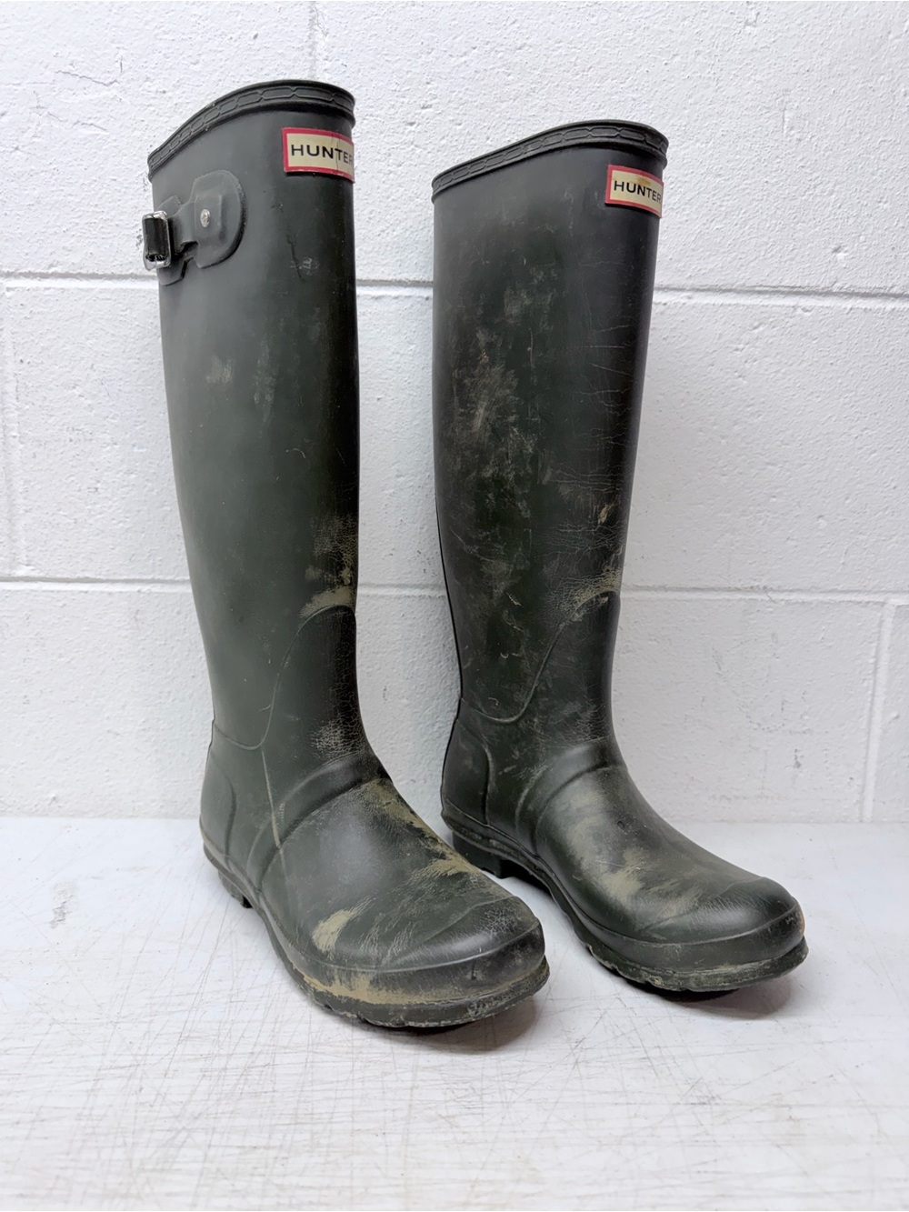 Hunter Original Tall Rain Boots for Women, Size US 8 - Green